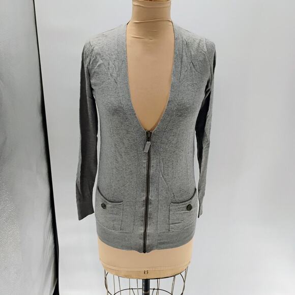 MASSIMO DUTTI V-Neck Cardigan Elbow Patches Angora Womens S - Picture 1 of 12
